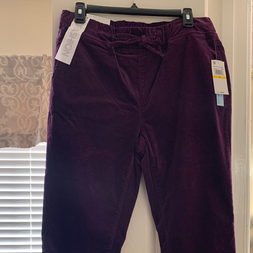 High rise joggers.  Super cute grape color.